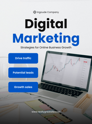 White and Blue Professional Digital Marketing Instagram Post